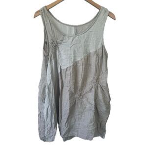 Daidai Women's 100% Cotton Slightly Sheer Mix Media Ruch Balls A-Line Dress M